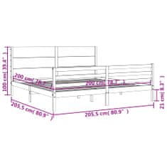 Petromila Rám postele s čelem bílý 200 x 200 cm masivní dřevo