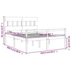 Vidaxl Postel s čelem pro seniory bílý 160x200 cm masivní dřevo