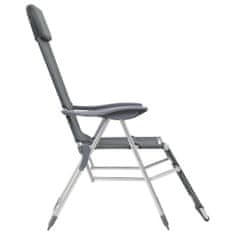 Petromila Skládací kempingové židle s podnožkami 2 ks šedé textilen