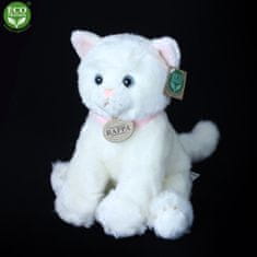 Rappa Plyšová kočka sedící bílá 25 cm ECO-FRIENDLY