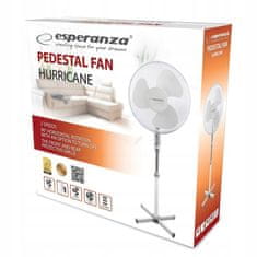 Esperanza Stojanový ventilátor Hurricane bílý