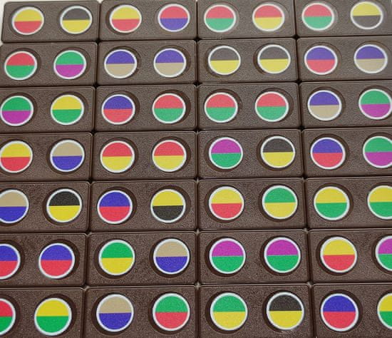 YOMENY Domino půlpuntík - hnědý kámen, 28 hracích kostek