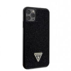 Guess Zadní kryt Rhinestones Triangle Metal Logo na iPhone 11 Pro Max černý