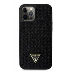 Guess Zadní kryt Rhinestones Triangle Metal Logo na iPhone 12 Pro Max černý