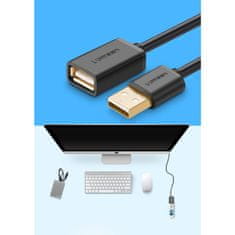 Ugreen kabelový adaptér USB (samice) - USB (samec) 1m černý (10314) - Černá KP27727