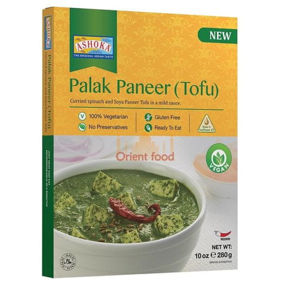 Ashoka Špenát na kari a paneer v jemné omáčce Palak Paneer 280g