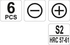 YATO Šroubováky jemné sada 6ks, 1.4,2,2.4, PH00, PH0, PH1