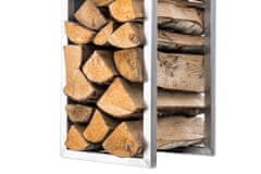 Sortland Stojan na dřevo ke krbu Spark - nerezová ocel | 100x25x25 cm