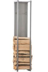 Sortland Stojan na dřevo ke krbu Spark - nerezová ocel | 120x25x25 cm