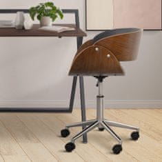 Teamson Kancelářská židle Versanora z umělé kůže se zakřiveným sedákem, černá a hnědá