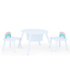 Teamson Fantasy Fields - Dětský nábytek Rainbow Fishnet Play Table & Chairs - bílý