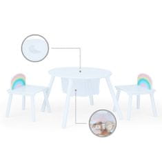 Teamson Fantasy Fields - Dětský nábytek Rainbow Fishnet Play Table & Chairs - bílý