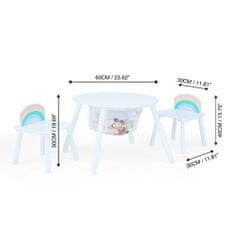 Teamson Fantasy Fields - Dětský nábytek Rainbow Fishnet Play Table & Chairs - bílý