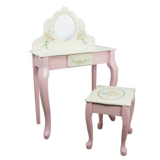 Teamson Fantasy Fields - Nábytek na hraní -Bouquet Classic Play Vanity Table & Stool Set