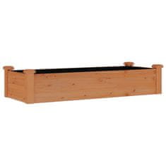 Greatstore Zahradní vyvýšený záhon s vložkou hnědý 120x45x25cm masiv jedle