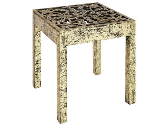 Beliani Odkládací stolek z mangového dřeva zlatý/ černý PALASI
