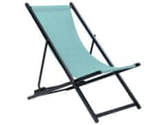 Beliani Skládací plážová židle tyrkysová/černá LOCRI II