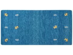 Beliani Vlněný koberec 80 x 150 cm modrý CALTI
