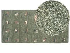 Beliani Vlněný koberec 80 x 150 cm zelený KIZARLI