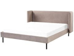 Beliani Sametová postel 160 x 200 cm taupe ARETTE