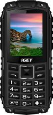 iGET iGET Defender D10 Black - odolný telefon IP68, DualSIM, 2500 mAh, BT, powerbanka, svítilna, FM, MP3