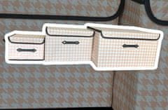 INNA Skládací krabice s chlopní pro skladování 3 kusy krabice s víkem odstíny skládací boxy na ukládání oblečení krémově bílá