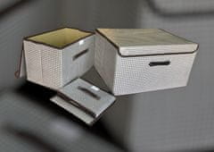 INNA Skládací krabice s chlopní pro skladování 3 kusy krabice s víkem odstíny skládací boxy na ukládání oblečení vícebarevné