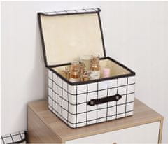 INNA Skládací krabice s chlopní pro skladování 3 kusy krabice s víkem odstíny skládací boxy na ukládání oblečení bílo-černá