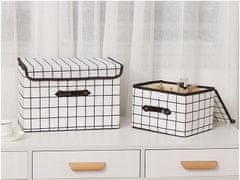 INNA Skládací krabice s chlopní pro skladování 3 kusy krabice s víkem odstíny skládací boxy na ukládání oblečení bílo-černá