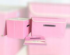 INNA Skládací krabice s chlopní pro skladování 3 kusy krabice s víkem odstíny skládací boxy na ukládání oblečení odstíny růžové