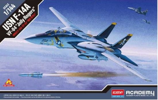 Academy Grumman F-14A Tomcat, USN, V-84, "Jolly Rogers", Model Kit letadlo 12626, 1/144