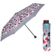 Perletti Time, Dámský skládací deštník Floreale / šedý lem, 26307