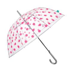 Perletti Dámský automatický deštník Stampa Transparent / růžová, 26334