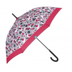 Perletti Time, Dámský holový deštník Floreale / červený lem, 26306