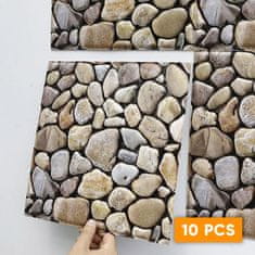 Cool Mango Samolepicí samolepky na zeď s 3D Stone Look Vodotěsné tapety Snadno se instalují a odebírají do obývacího pokoje Kuchyň Ložnice 10 kusů 30x30cm - Stonesticker