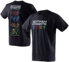 CurePink Pánské tričko Gotham Knights|Gothamští rytíři: Vstup do rytíře (S) černá bavlna