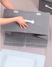 INNA Organizér na lůžkoviny bundy přikrývky ručníky skříňový box na oblečení box na hračky šedý