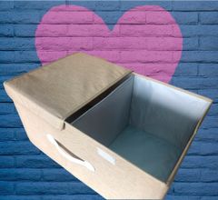 INNA Organizér na lůžkoviny bundy přikrývky ručníky skříňový box na oblečení box na hračky béžová barva