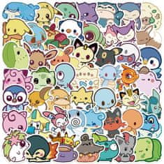 Northix Samolepky - Pokémon ve stylu Kawaii - 50 ks 