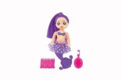 KN Panenka mořská panna kloubová s doplňky (12cm) - fialová