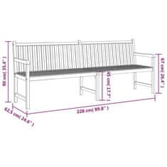 Vidaxl Zahradní lavice 228 cm masivní teakové dřevo