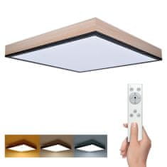 Solight LED stropní osvětlení s dálkovým ovládáním, čtvercové, dekor dřeva, 3000lm, 40W, 45x45cm, WO802