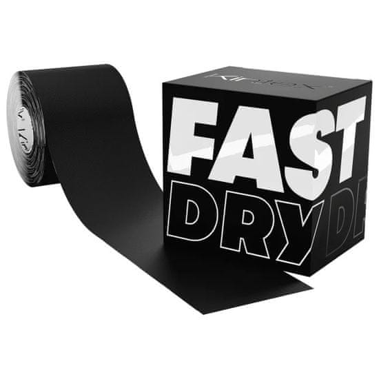 Kintex FastDry Tape - kinesiologický tejp z hedvábí, barva černá, 5 cm x 5 m