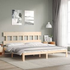 Greatstore Rám postele s čelem 200 x 200 cm masivní dřevo