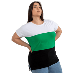 RELEVANCE Dámská halenka s proužky plus size AMBRE bílo-zelená RV-BZ-8778.48_398771 Univerzální