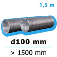 Mikawi Flexibilní hliníkové potrubí FLEXTUBE d100 délka 1500 mm MIKAWI 59-1027