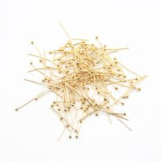 Kraftika 100pcs gold plate end gauge 24 flat head pins ball head