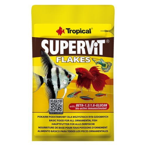 TROPICAL Supervit 12g vločkové krmivo pro všežravé akvarijní ryby