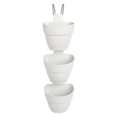 Elho květináč Vibia Campana Vertical Forest set/3 - silky white