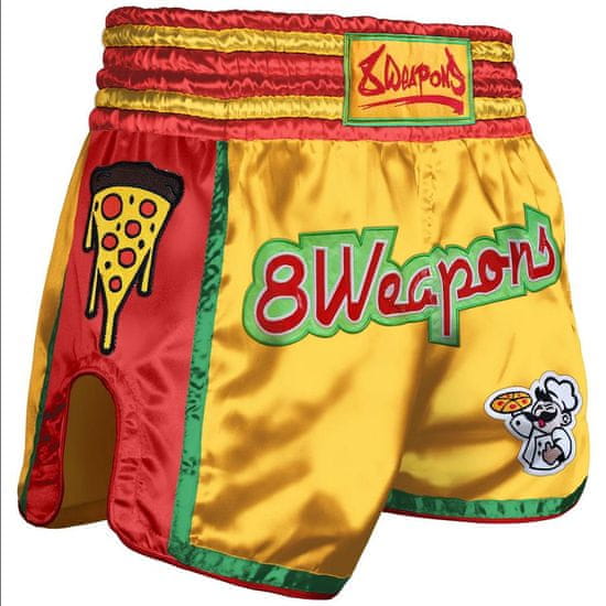 Fairtex 8 WEAPONS Muay Thai trenýrky Pizza - žluté